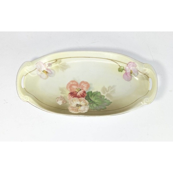 Set of 2 RS Prussia & Germany Trinket Round 4.5” & Oblong 10.5” Bowls VTG Floral - Picture 7 of 10